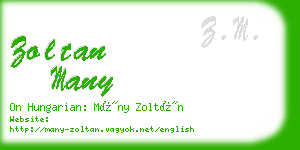 zoltan many business card